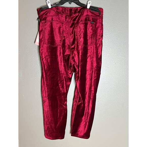 Jen7 By 7 For All Mankind Ankle Skinny Velvet Pants Size 18 Burgundy MSRP $109 - Picture 5 of 5